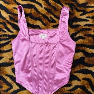 Superdown Fuchsia Satin Bustier
